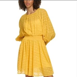 Tommy Hilfiger Yellow Ruffled Mini Sundress